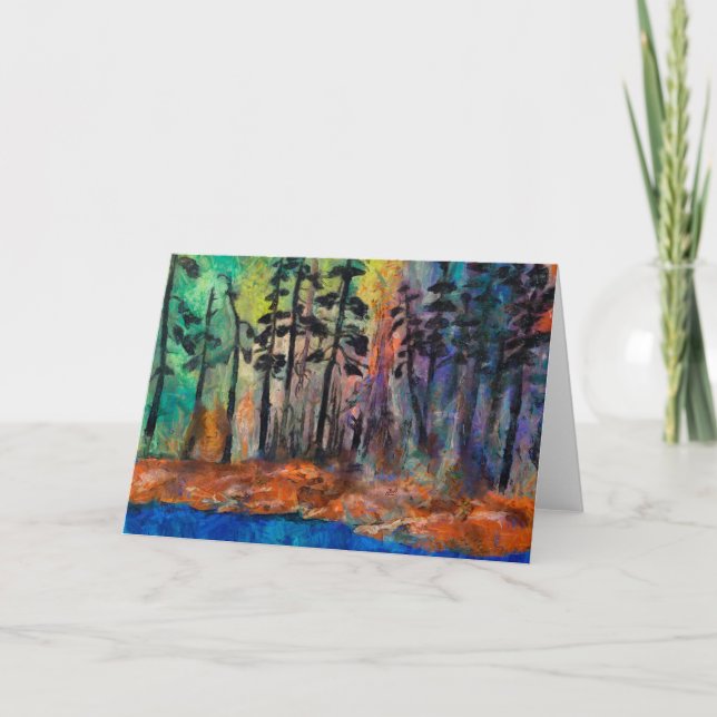 Pine Forest Art Grußkarte Karte (Vorderseite)