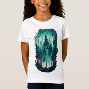 Pine Forest Landscape Girls Fine Jersey T-Shirt