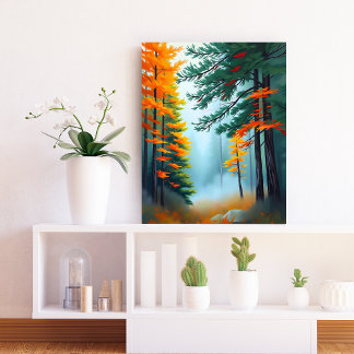 Pine Forest Mist - Kunst, Kultur Leinwanddruck