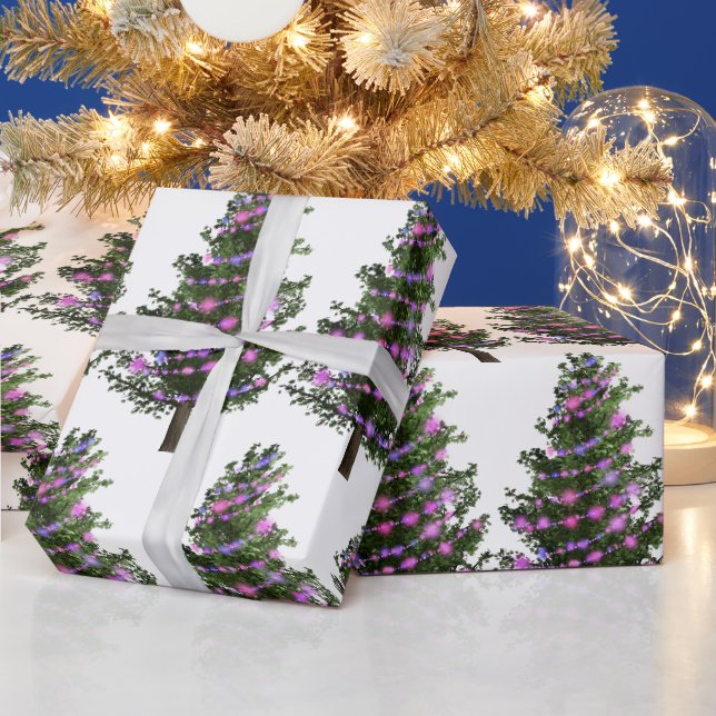 Pine Green Christmas Tree mit Lila Licht Geschenkpapier (Feiertage)