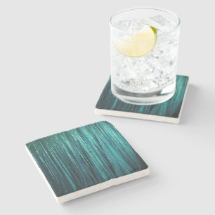 Pine Green Glam Glitzy Tinsel Streifen Steinuntersetzer