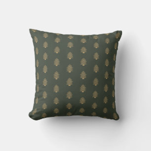 Pine Green Gold Glitzy Glitzer Weihnachtsbäume Kissen