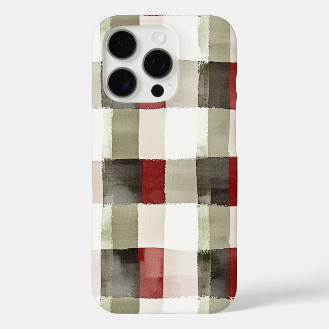 Pine Green Ivory Red Stripes iPhone 16 Pro Hülle (Rückseite)