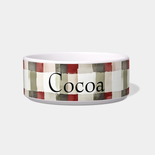 Pine Green Ivory Red Stripes Napf (Vorderseite)