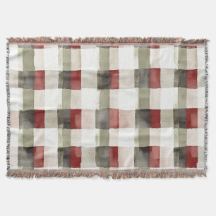 Pine Green Ivory Red Stripes Weihnachten Decke