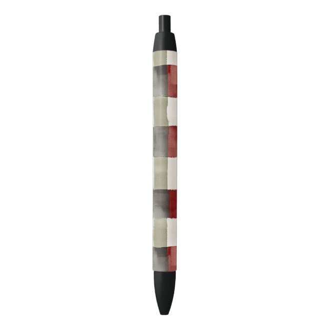 Pine Green Ivory Red Stripes Weihnachten Kugelschreiber (Vorderseite Vertikal)