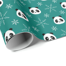 Pine Green - Niedliche Pandas mit Schneeflocken