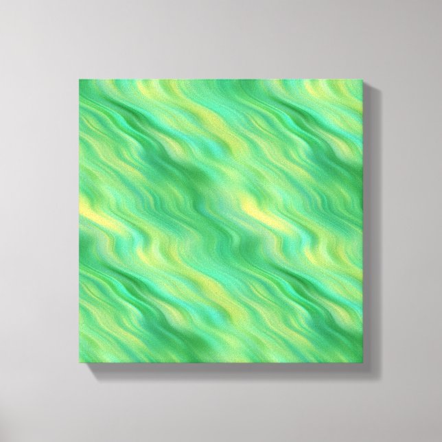 Pine Green Wavy Textur Leinwanddruck (Vorderseite)