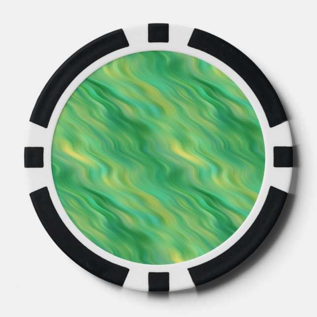 Pine Green Wavy Textur Pokerchips (Vorderseite)