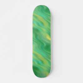 Pine Green Wavy Textur Skateboard