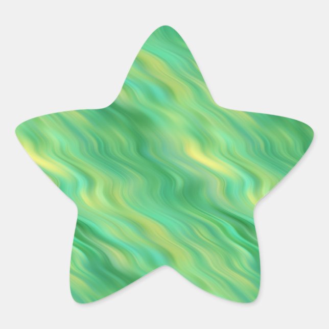 Pine Green Wavy Textur Stern-Aufkleber (Vorderseite)