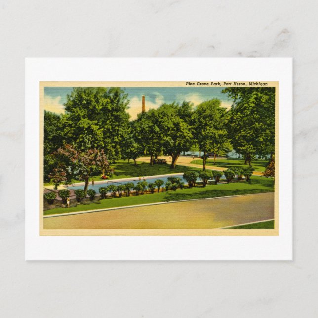 Pine Grove Park, Port Huron, Michigan Postkarte (Vorderseite)