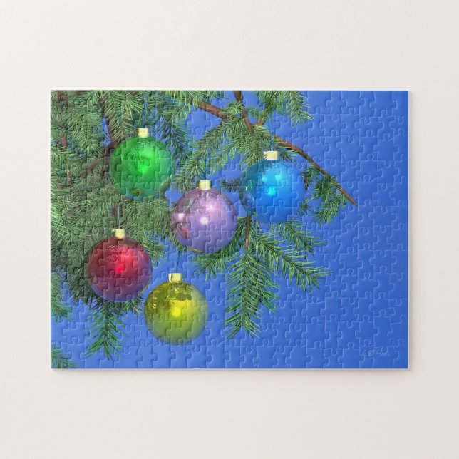 Pine Holiday in Blue (Horizontal)
