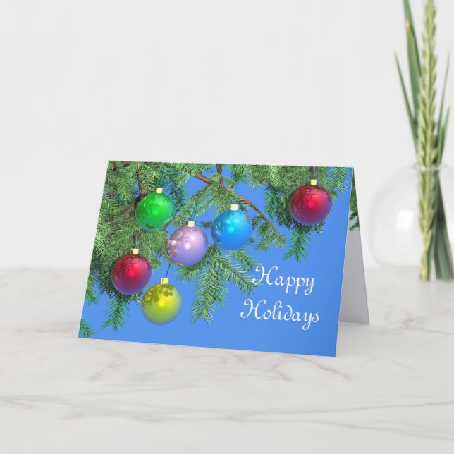 Pine Holiday in Blue Feiertagskarte (Vorderseite)
