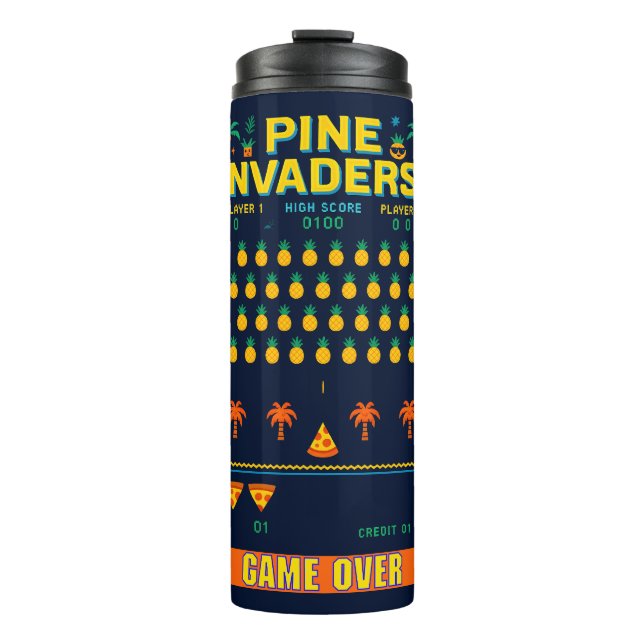 Pine Invaders Pineaple Empire Retro Games Series Thermosbecher (Vorderseite)