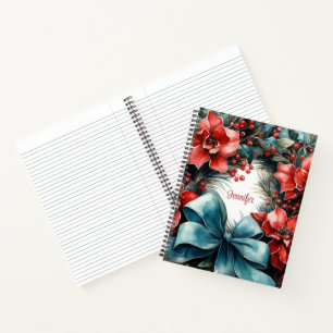 Pine Kreath mit Holly Christmas Notizbuch