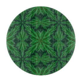 Pine Mandala Forest Glass Cutting Board Schneidebrett