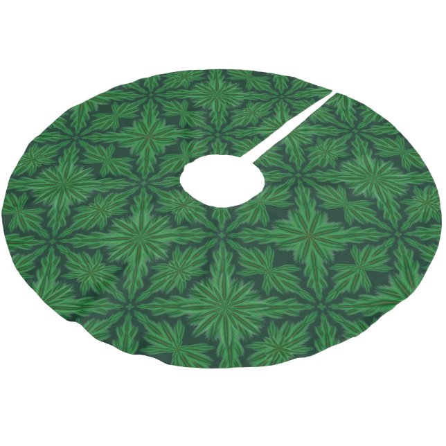 Pine Mandala Forest Tree Skirt Polyester Weihnachtsbaumdecke (Schrägansicht)