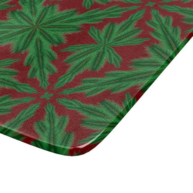 Pine Mandala Garnet Glass Cutting Board Schneidebrett (Ecke)