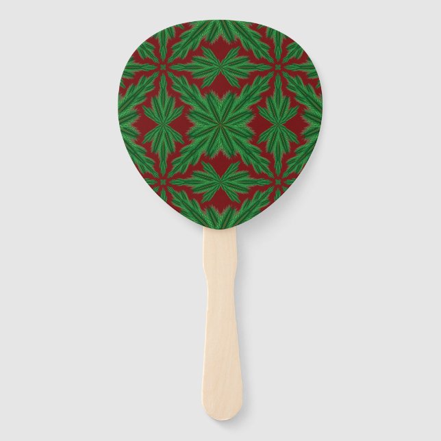 Pine Mandala Garnet Hand Fan Fächer (Vorderseite)