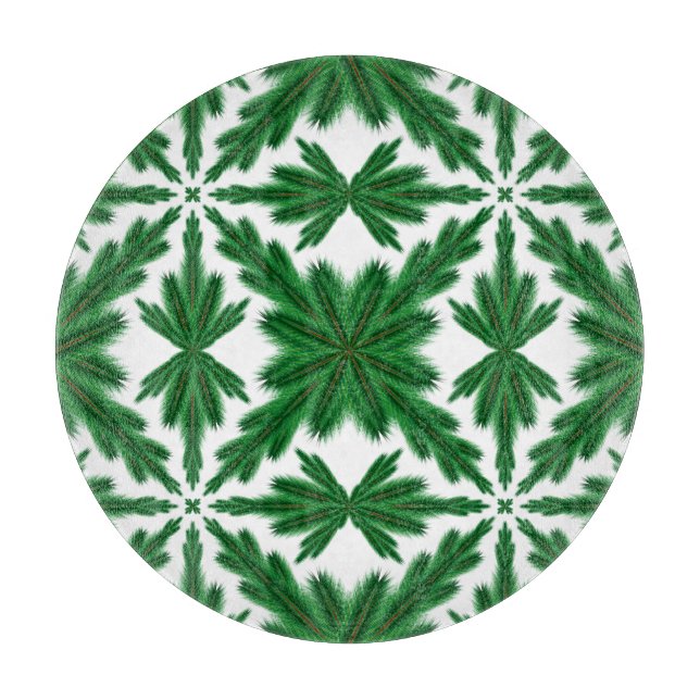 Pine Mandala Glass Cutting Board Schneidebrett (Vorderseite)