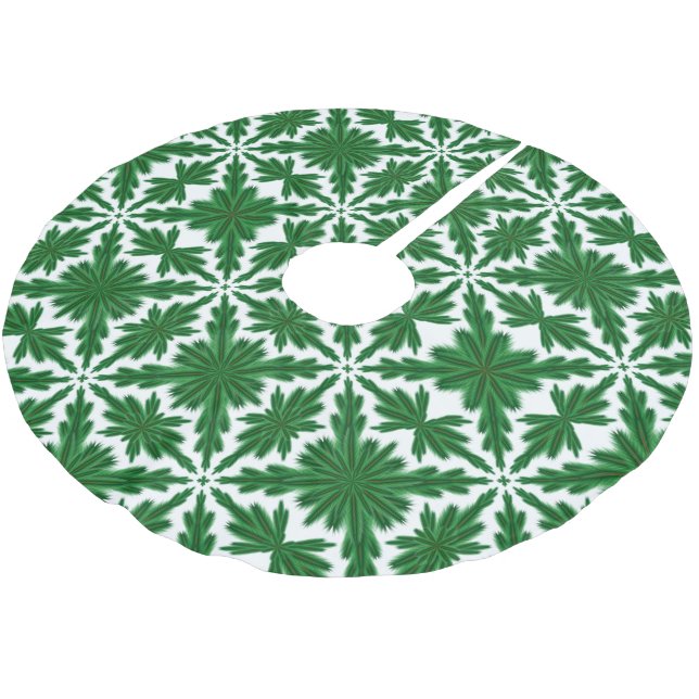 Pine Mandala Tree Skirt Polyester Weihnachtsbaumdecke (Schrägansicht)