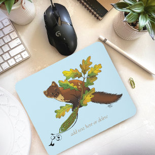 Pine Marten Herbstleaves Mousepad
