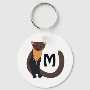 Pine-Marten-Monogramm Schlüsselanhänger
