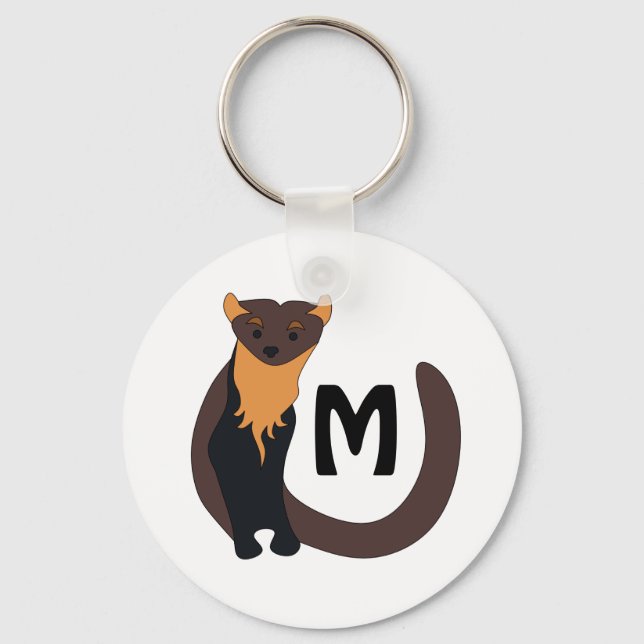 Pine-Marten-Monogramm Schlüsselanhänger (Vorderseite)