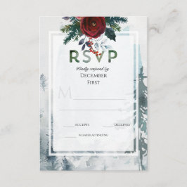 Pine Mountain Rose Winter Hochzeit UAWG Begleitkarte