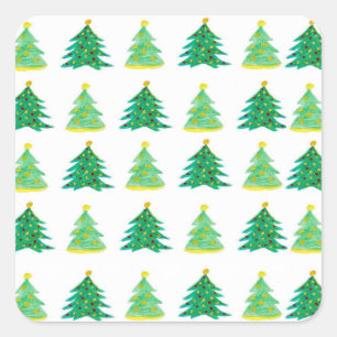 Pine-Muster Quadratischer Aufkleber