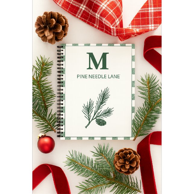 Pine Needle Lane - Rustikales Gingham & Botanische Notizbuch (Von Creator hochgeladen)