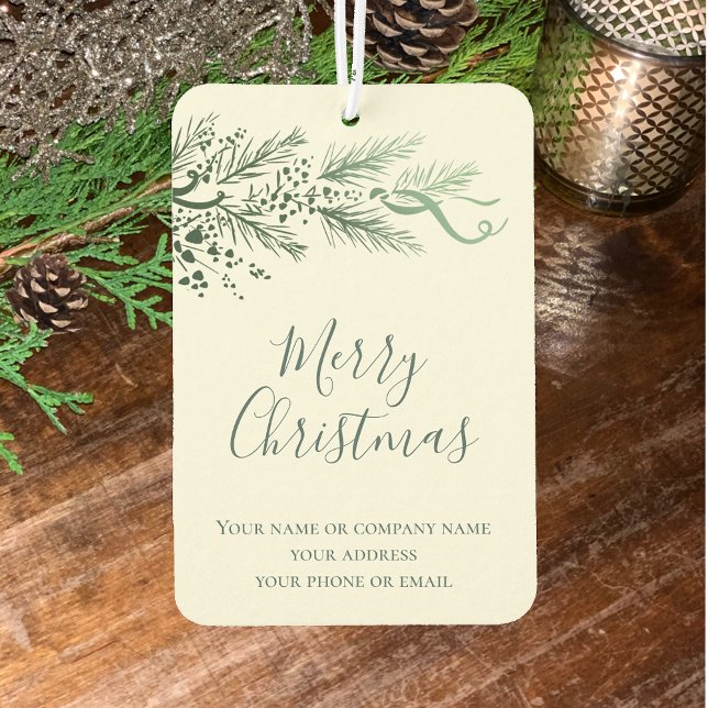 Pine Religious Christmas Business Promotional Gift Autolufterfrischer (Unique Pine Custom Text Merry Christmas business holiday promotional gift. Bible Verse Isaiah 9:6)