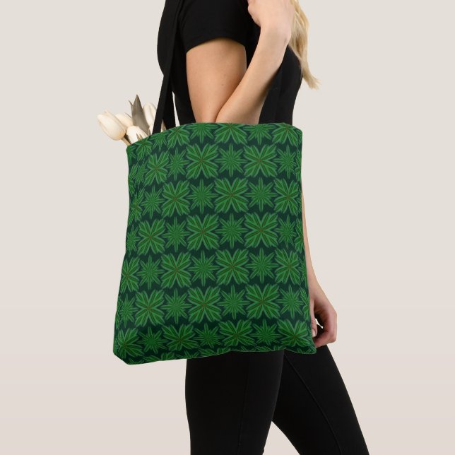 Pine Snowflakes Forest Shoulder Tasche (2 Größe) (Von Nahem)