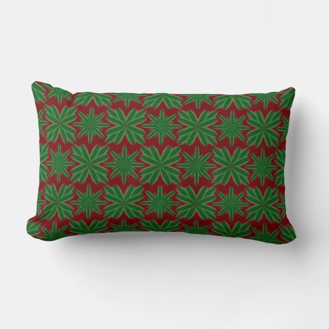 Pine Snowflakes Garnet Lumbar Coussin (Recto)