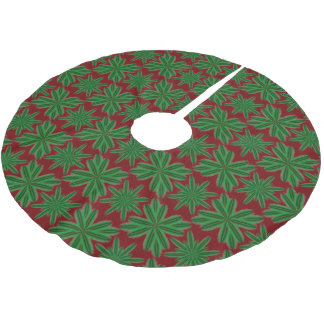 Pine Snowflakes Garnet Tree Skirt Polyester Weihnachtsbaumdecke