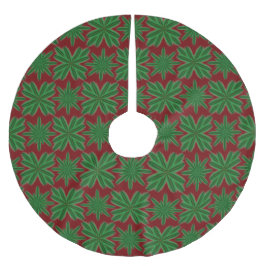 Pine Snowflakes Garnet Tree Skirt Polyester Weihnachtsbaumdecke