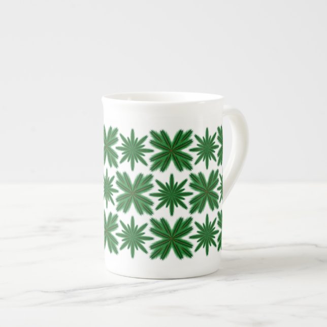 Pine Snowflakes Knochen China Tasse (Vorderseite Rechts)