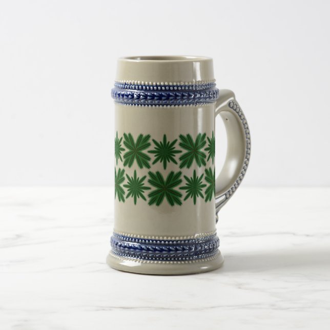 Pine Snowflakes Stein Bierglas (VorderseiteRechts)