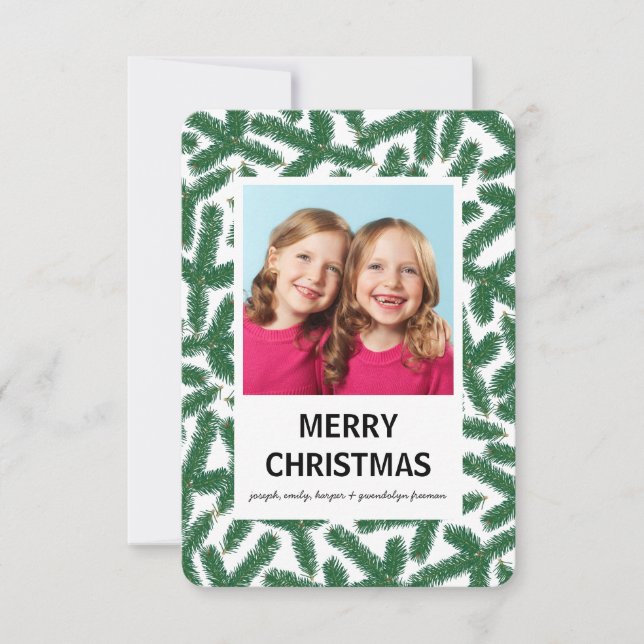 Pine Sprigs - 3x5 Frohe Weihnachtskarte Einladung (Vorderseite)