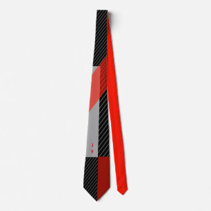 Pine stripe red, black and white krawatte