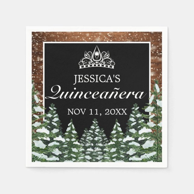 Pine Tiara Quinceañera Serviette (Vorderseite)