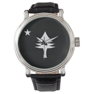 Pine tree and star 1901 Fahne des Maine-Staat Armbanduhr