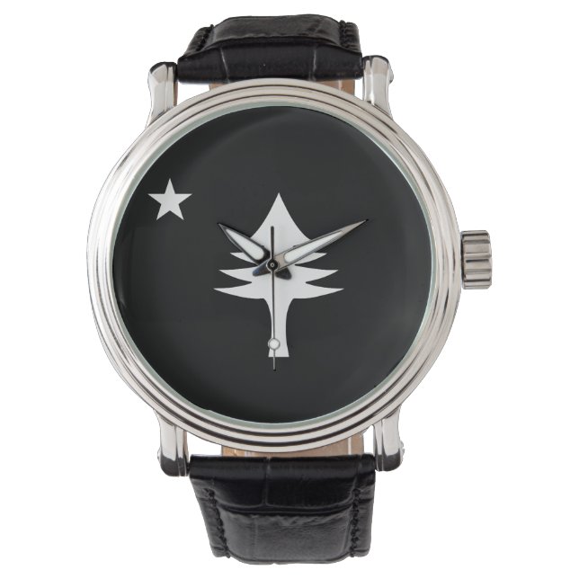 Pine tree and star 1901 Fahne des Maine-Staat Armbanduhr (Vorderseite)