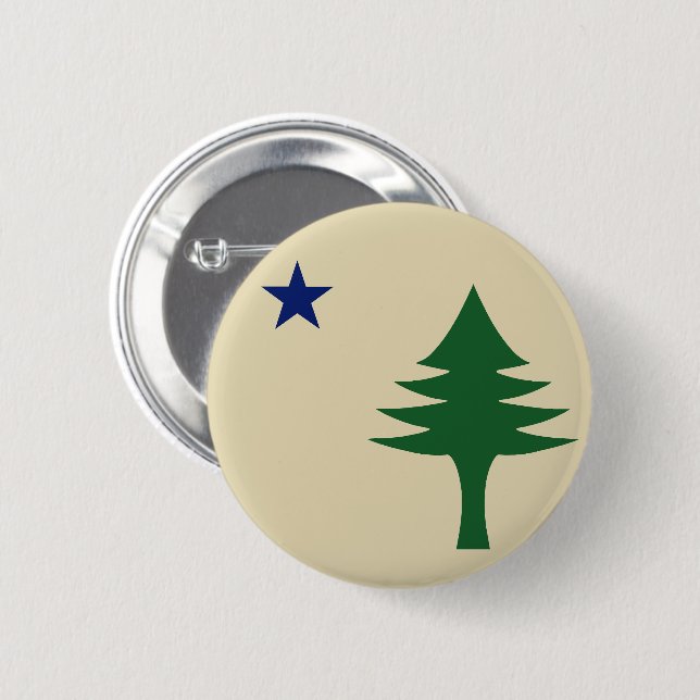 Pine tree and star 1901 Fahne des Maine-Staat Button (Vorne & Hinten)