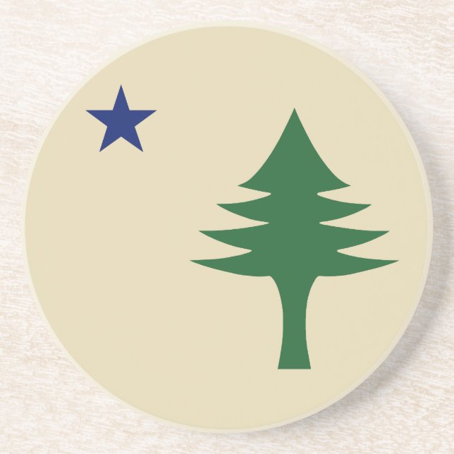 Pine tree and star 1901 Fahne des Maine-Staat Getränkeuntersetzer (Vorne)