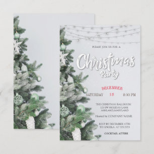 Pine Tree, Balls, Lights Weihnachtsgebäck Party Einladung