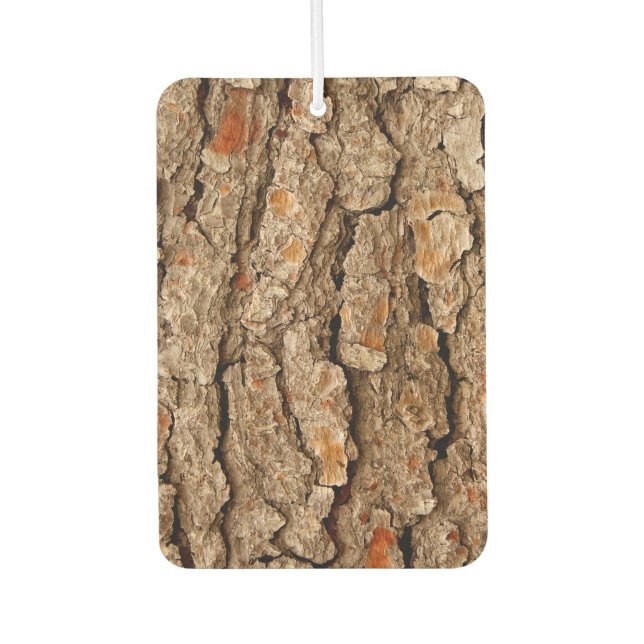 Pine Tree Bark Texture Carved Maple Autolufterfrischer (Vorderseite)