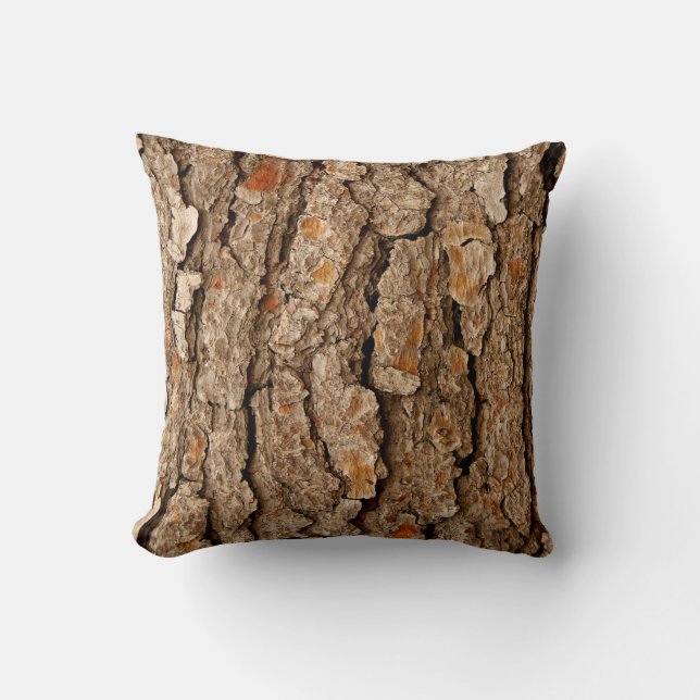 Pine Tree Bark Texture Kissen (Vorderseite)