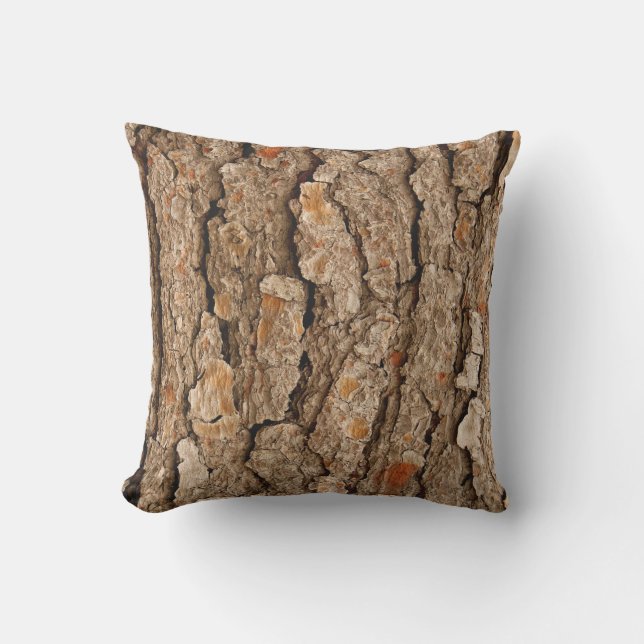 Pine Tree Bark Texture Kissen (Vorderseite)